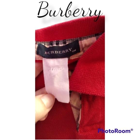 Burberry 12mo long sleeve shirt winter holiday Christmas collared - Picture 5 of 8